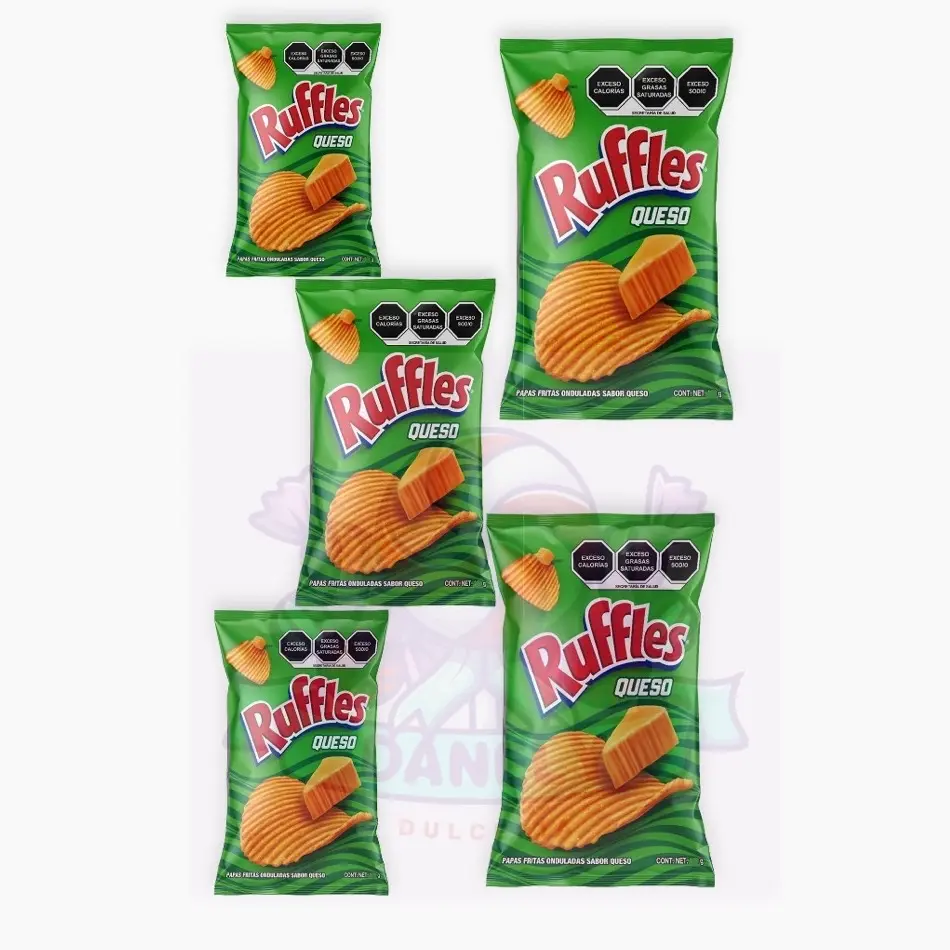 Ruffles Sabor Queso - 5 Pack Chips, Crispy Snack Ruffles Sabor Queso - 5 Pack Chips, Crispy Snack