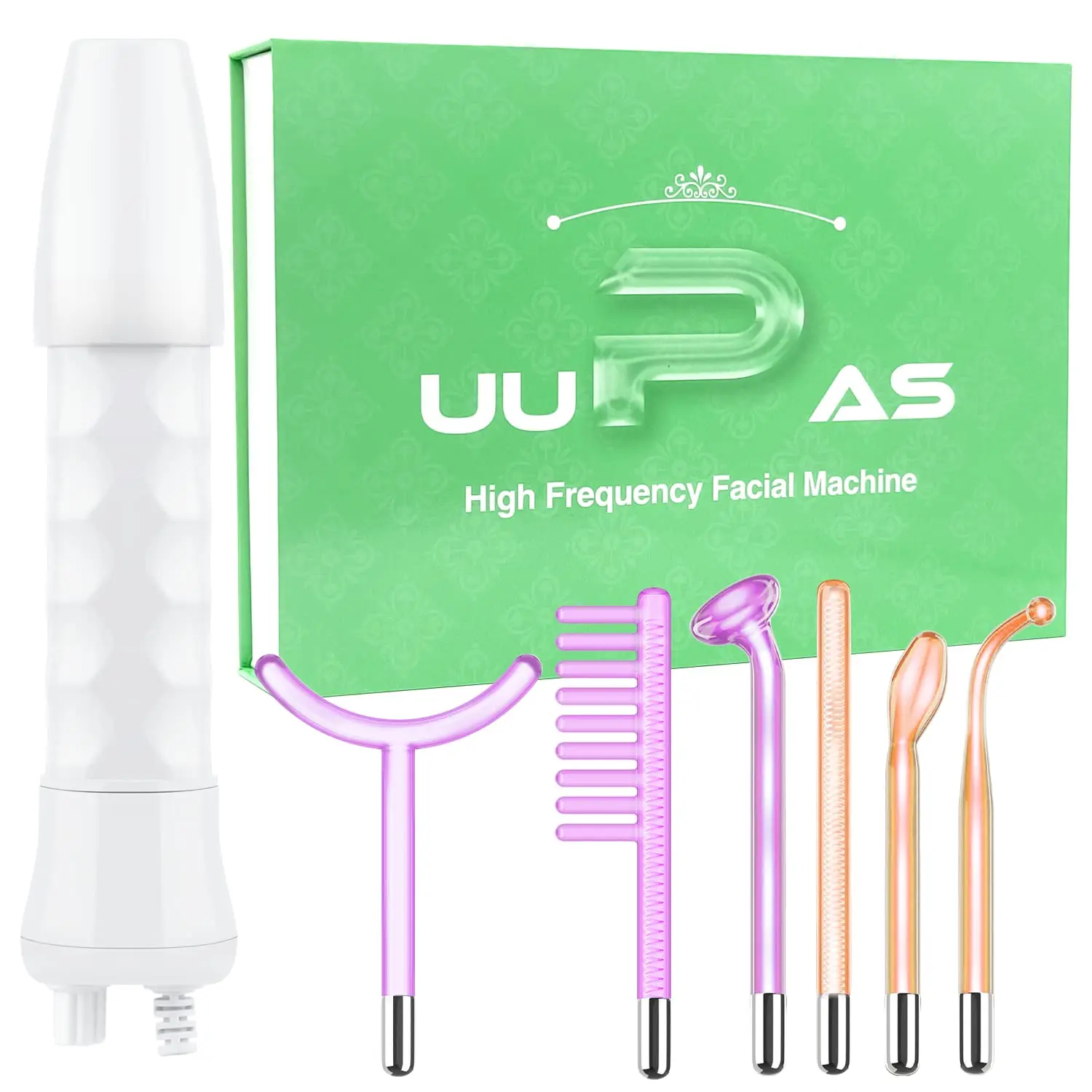 High Frequency  Wand -  Portable High Frequency  Machine with 6 count Different Tubes(Orange & Purple)