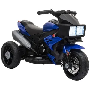 【#FathersDayGift】Kids Electric Motorcycle,Electric Motor Bike, Aosom 6V Kids Motorcycle Toddler Ride-on Toy, High-Traction Battery-Operated Mini Electric Motorbike with Forward/Reverse Switch, Music, Headlights, Horn, Blue