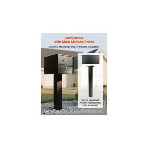 VEVOR Post Mount Mailbox, Anti-Pry Anti-Theft Mailboxes for Outside, Heavy Duty Lockable Mail Box with Magnetic Door, Weather-Resistant Metal Post Box for House Outside 21.06x 10.63x 11.22 in