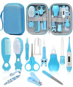 Baby Healthcare & Grooming Kit for Newborn Boys & Girls, Baby Care Set with Hair Brush Comb, Nail Clipper, Thermometer, Pacifier Clip, Newborn Essentials, Nursery Safety Kit, Baby Shower Registry Gift
