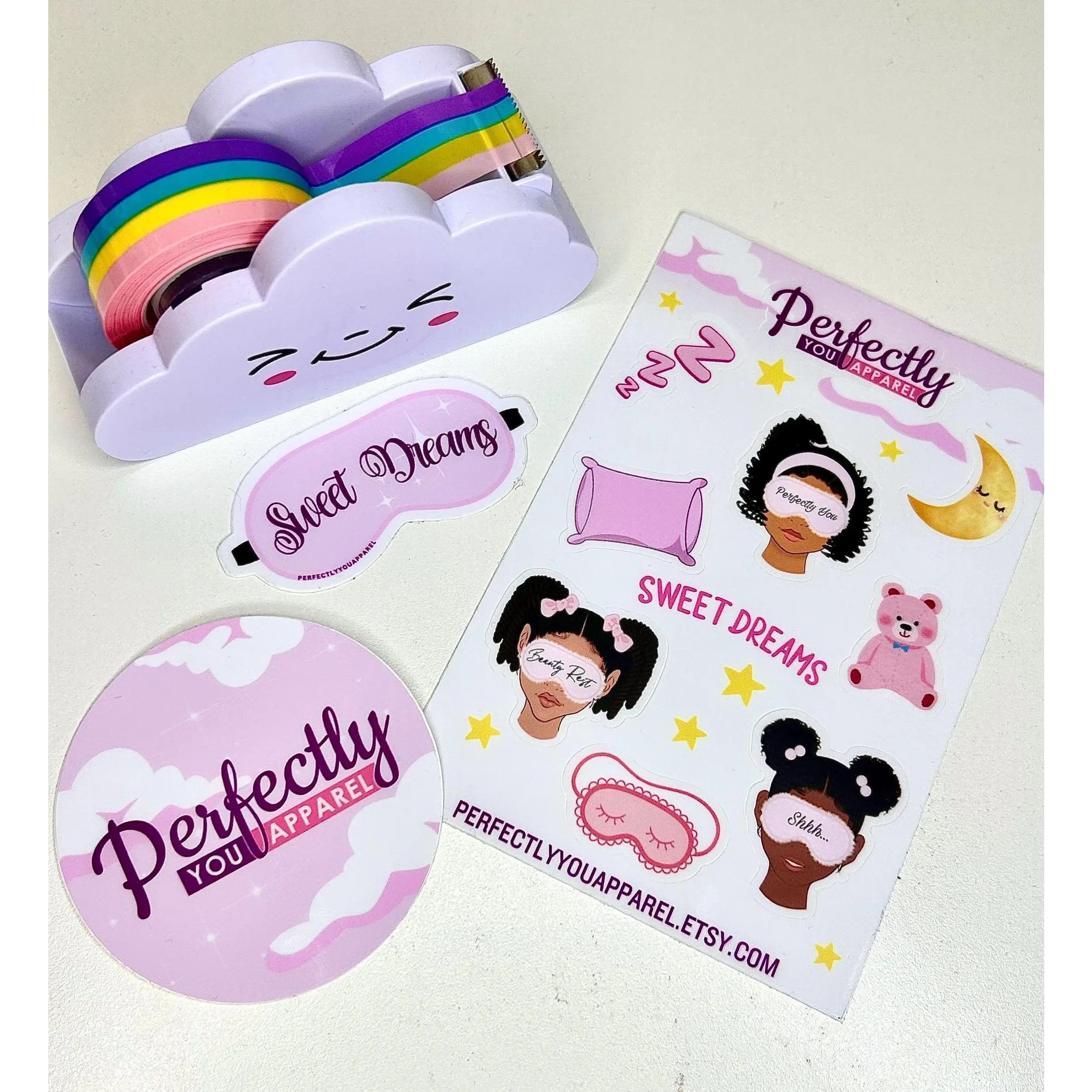 Girls spa themed sticker collection set, Slumber party stickers, Brown skin girls stickers, Kindle sticker, Phone and notebook cover sticker