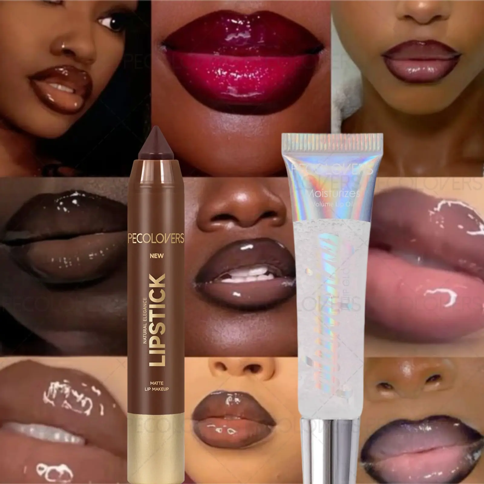 2PCS/Set Moisturizing Hydrating Nourishing Lipgloss, Lip Liner and Lipstick - Modify Lip Contour, Light and Non-sticky, Moisturizing and Glossy, Non-stick Cup, Halloween and Christmas Gifts, Makeup, Lip Products Makeup