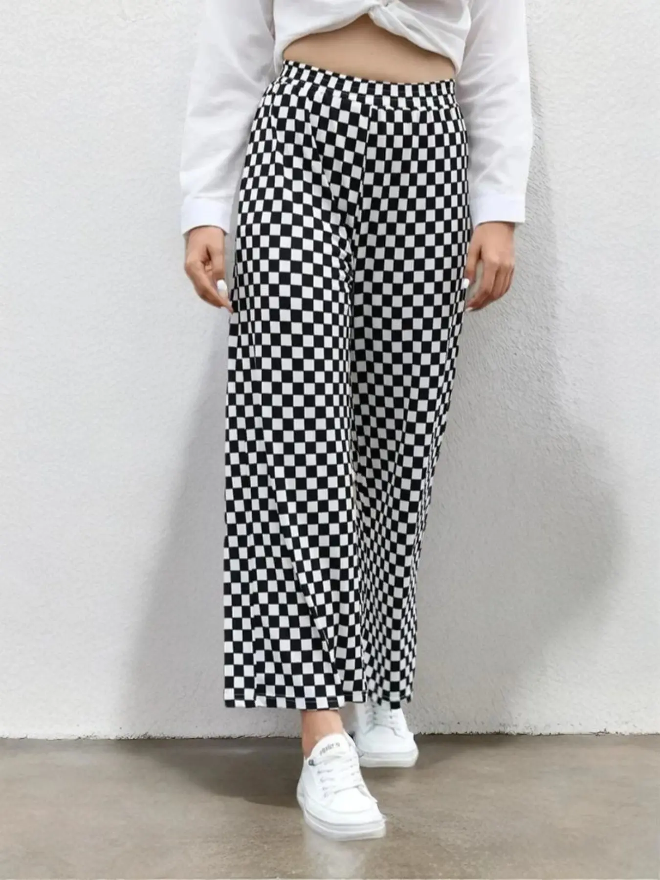 Plus Size Women's Fashion Plaid Printed Long Pants, Casual Loose Pants, Casual Streetwear Pants, Casual Fit Comfy Trousers, Comfortable and Stylish Trousers for Everyday Wear, Casual All Seasons, Trendy Plus Size Fashion