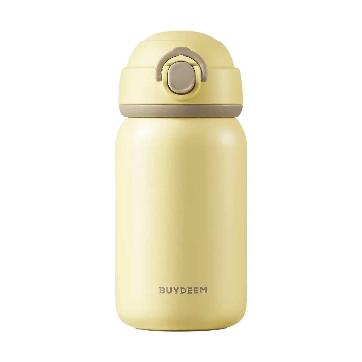 BUYDEEM Mini Insulated Tumbler with Flip-Top Lid, One-Handed Open Stainless Steel Cute Water Bottle, 300ml, "Little Goose Yellow" CD1010