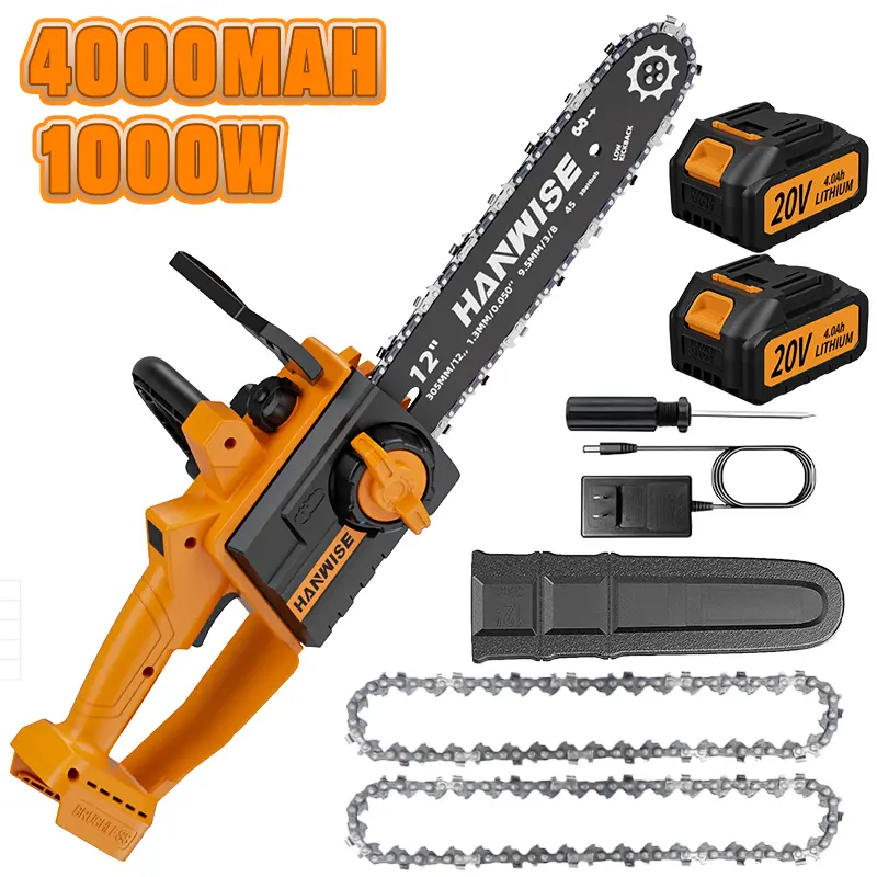 12 Inch Brushless Cordless Handheld Mini Chainsaw, Portable Electric Saw for Firewood Cutting, Landscaping & Household Pruning, Practical Gift for Family & Friends