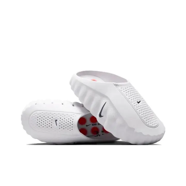 Unisex White Integrated EVA Slide Clogs - Curved Thick Sole, Red Dot Anti-Slip Outsole, Breathable Hollow Surface, Lightweight Material, Cushioned Footbed, All-Day Comfort, Streetwear Style for Home Use, Daily Commutes (Sports Collectibles Accessory)