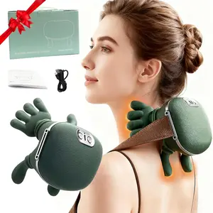 Fathersdaygift 2026 Upgraded Version Shoulder Massager Electric Cervical Massager Bionic HandHeating Wireless Portable 3D Kneading Massage for Pain Relief deep Tissue，Leg Neck & Back Massager & Lightweight Gift