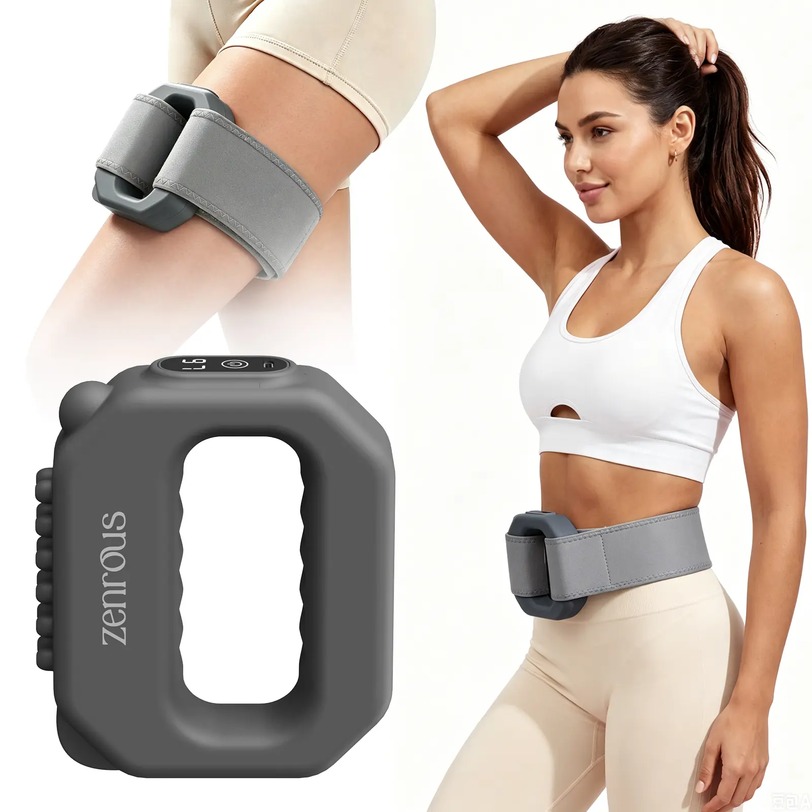 Zenrous Wearable Fascia Massage Ring – Adjustable Vibrating Massage Belt for Waist, Back and Legs | Cordless Portable Percussion Massager for Muscle Recovery & Soreness Relief