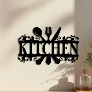 1pc Kitchen Metal Wall Art, Kitchen Utensil, Perfect for Kitchen Wall, Christmas Decor, Ideal Gift for Homeowners, Rust-Resistant Metal, Indoor Decoration