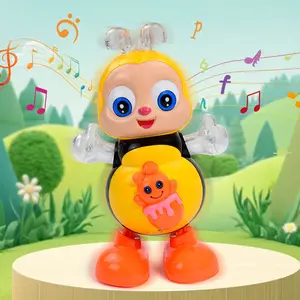 Glowing Dancing Bee Toy, Musical Light Up Interactive Toy, Electronic Cartoon Bee Educational Toy, Fun Learning Toy for Kids