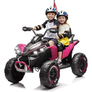 Kartivo XL 2-Seater Kids Ride on ATV 24V with Parents Control, High Chassis, 4-Wheel Shock Absorber, Music, Lights, Bluetooth, Christmas/Birthday Gift