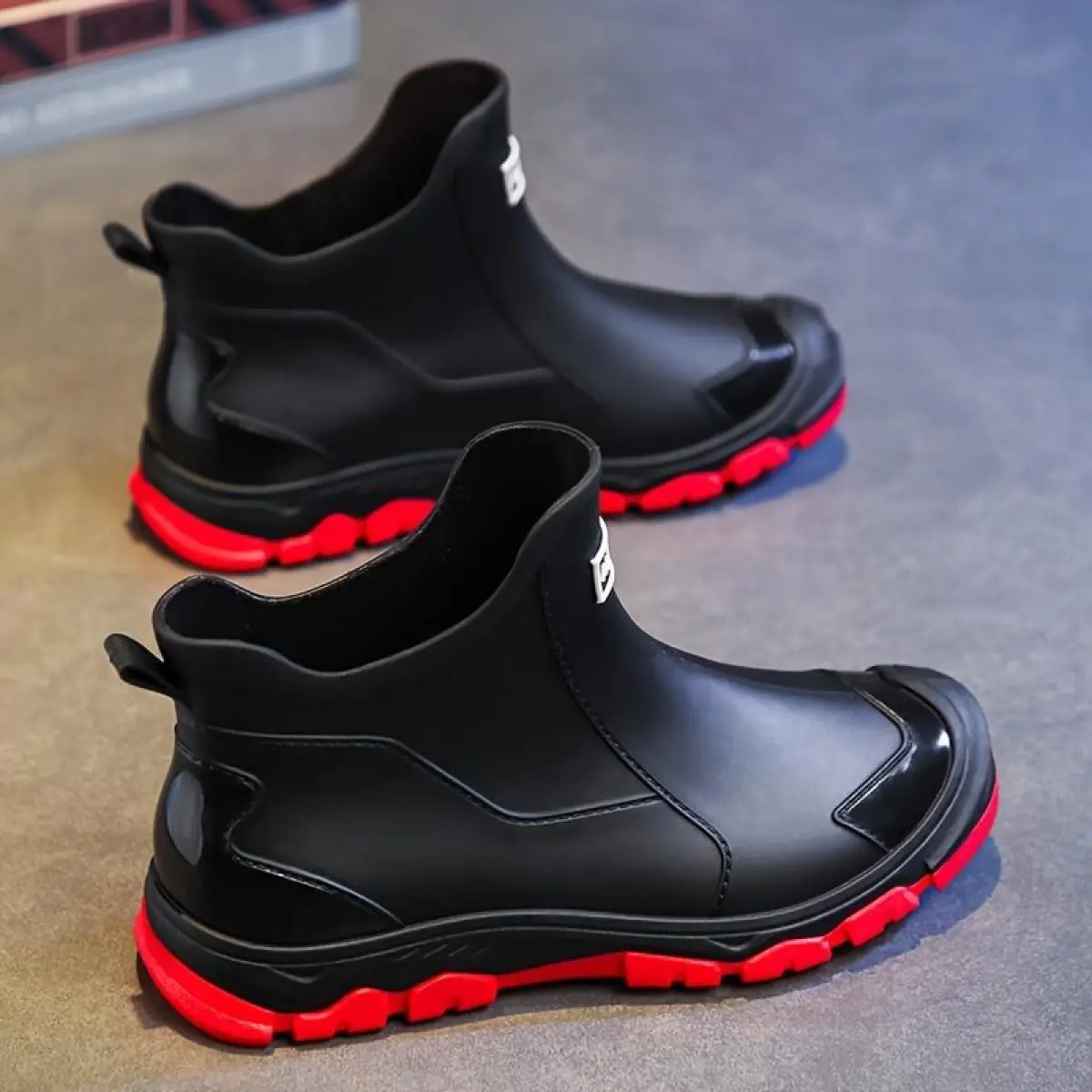 Men's Trendy Waterproof Rain Boots, Comfy Non Slip Durable Shoes for Men's Outdoor Activities