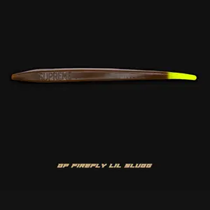 Supreme Lil Slugg GP Firefly Fishing Lure with Brown Body Neon Yellow Tip for Enhanced Visibility
