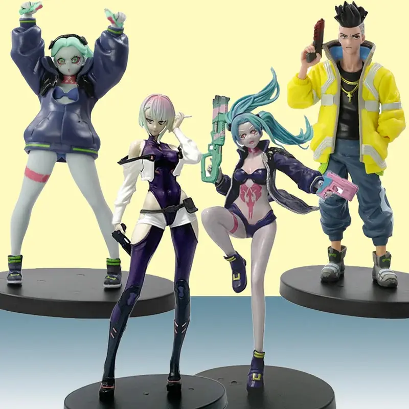 NEW Cyberpunk PVC Action Figures - Lucy, Rebecca, David Martinez, Johnny Silverhand Character Figurines, Gift Ideas for Kids 3+ Years