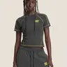Aelfric Eden Cloud Slim Sweat Set Contrast Yellow Stitching Fitted Tee & Baggy Pants Casual Two-Piece Streetwear,summeroutfits,vacationoutfits,bathingsuitwomenset,beachoutfits Drawstring, Women's Clothes, Matching Sets For Women