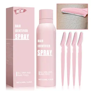 Hair Identifier Spray for Shaving, Hair Marker Spray for Face & Body, Painless Hair Removal Skin Tint, 4 PCS Bulk Smooth Shaving Kit, Pre-Shave Moisturizing Treatment
