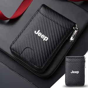 PU Leather Car Driving Documents ID Card Holder, Purse Wallet Case for Jeep Renegade Wagoneer Avenger Recon Wrangler Jk