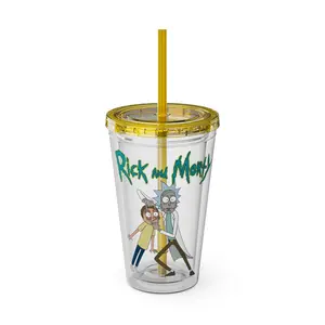 Rick and Morty Tumbler with Straw, 16oz