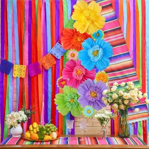 12pcs (10 inch & 20 inch) Carnival Theme Party Tissue Flower Pom Pom Decor for Country Weddings, Carnival Theme Parties, Birthdays, Bridal Shower Party Wall Background Decor