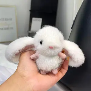 2026 Viral Fluffy White Bunny Keychain Super Soft Plush Bag Charm | Aesthetic Backpack Accessory