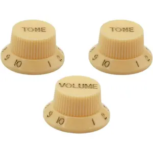 Speed Control Knobs 2T1V Guitar Knob Set Cream with Golden Scale Fit ST Style Electric Guitar Part
