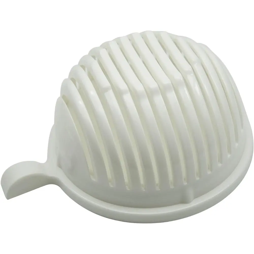 Handy Bisphenol A (BPA)-Free HDPE/PP Plastic Compact Shape Kitchen Utensil Salad Cutter Bowl, 9.25x7x4.5in, Fruit & Vegetable Dicer for Daily Use Healthy Meal Prep, Chemical-Safe Serving Bowl (White), 9.25X7x4.5"