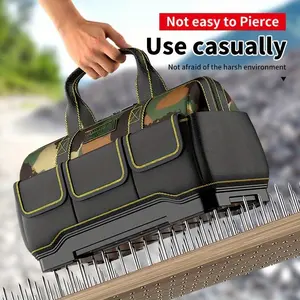 OUDISI Camouflage Tool Bag - Durable Oxford Cloth Organizer with Reflective Stripes, Waterproof, Wear-Resistant, Large Capacity, Thickened Multiple Pockets, Camouflage Bag