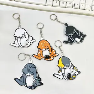 Creative Cat Prank Stretchable Egg Keychain, Rotating Egg Pendant for Backpacks & Bags, Fun Travel Accessory, Perfect GifttoysTOY11