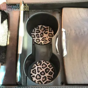 2-Pack Leopard Print Car Coasters & Anti-Slip Storage Mats, Cool Unique Cartoon Design, Non-Slip Dashboard Pad for Phones & Small Items, Fashionable Interior Accessories to Decorate Your Vehicle, Universal Fit for Most Cars, SUVs & Trucks, Car Interior Ac
