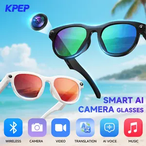 KPEP Smart AI Camera Glasses Sunglasses, Button Touch Adjustment for Travel Outdoor Adventures Hands-Free Photography 160+Languages Real-Time Translation Bluetooth Wireless Wearable Video Recording Vlogging Camera UV Protection, Mother's Day Gifts