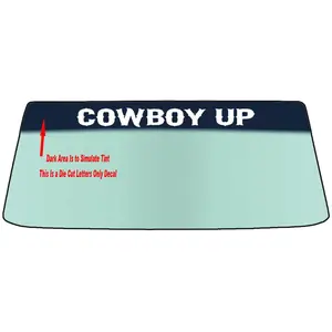 COWBOY UP Custom Windshield Banner Graphic Die Cut Decal - Vinyl Application Tool Included
