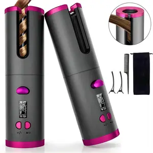USB Rechargeable Portable Hair Curler, 5 Temperature Settings Automatic Wireless Hair Curler, Hair Styling Tool for Women & Girls