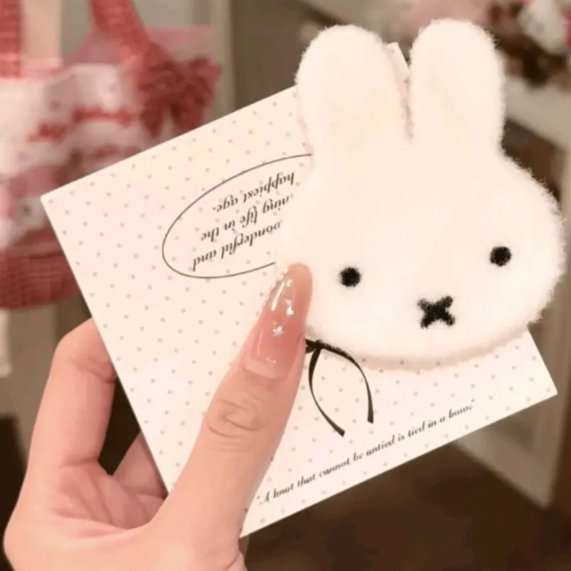 Set of 2 Soft & Fluffy Short White Faux Fur Miffyi Rabbit Ear Hair Clip | Cute Rabbit Ears, Minimalist Style, Ideal For Teens' Daily Hairstyles, Selfies & Home Wear, Great Gift For Friends/Loved Ones, Unique Holiday/Everyday Present