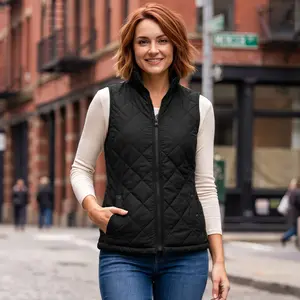 NY Threads Women's Puffer Vest Lightweight Quilted Sleeveless Padded Stand Collar Zip-Up Winter Outerwear Jacket