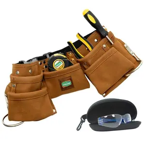 Kids Leather Tool Belt and Safety Goggles