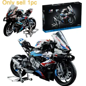 Clearance Sale BMW Motorcycle Building Blocks, Assembly Bricks, Technic Simulation Locomotive Model, High-Difficulty Assembly for Adults, Boys' Birthday Gift, Desktop Ornament, Collection for Motorcycle Enthusiasts, Educational and Stress-Relieving