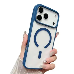 【Compatible with MagSafe magnetic suction】Aesthetic Transparent Macaron iPhone Case, Slim Magnetic Anti-Drop Protective Cover for iPhone 11–17 Pro Max Air | Unisex Daily Style