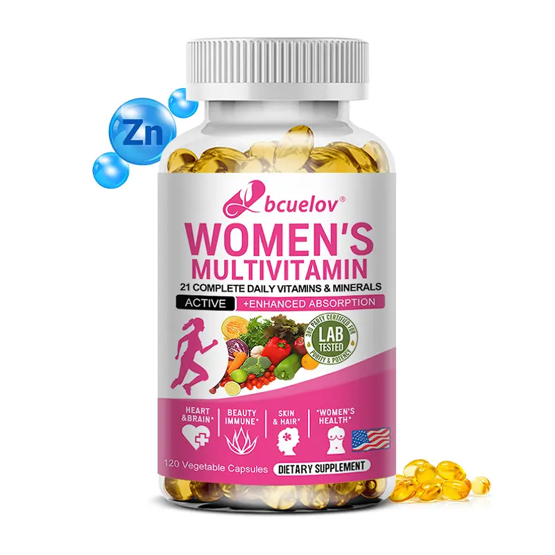 Bcuelov Women's Multivitamin Health Supplement, Supports Women's Brain Health and Skin Health, 120 Capsules