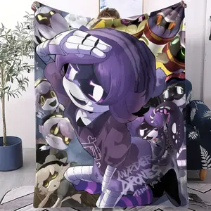 Murder Drones Uzi Throw Blanket, Ultra-Soft Fleece Blanket with Anime Robot Design, Anime Culture, Cozy Warm Gift for Murder Drones Fans, Kids & Teens