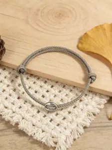 Minimalist Cord Bracelet Handmade Simple Thin Rope Bracelet Unisex Stainless Steel Wristband Friendship Gift Couple Present Adjustable Slider Bracelets