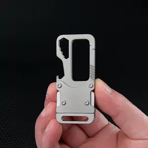 Multifunctional Titanium Alloy Car Keychain, Men's Waist Hanging Simple Lock Key Ring, Bottle Opener, Portable Combination Tool, Knife, Minimalist Design Keychain, Multitool Keychain Opener