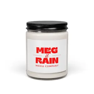 Meg It Rain logo Candle | 9oz Scented Soy Candle