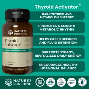 Nature's Sunshine Thyroid Activator 100 Capsules:  Essential Minerals Supplement,  Vitamin, Natural