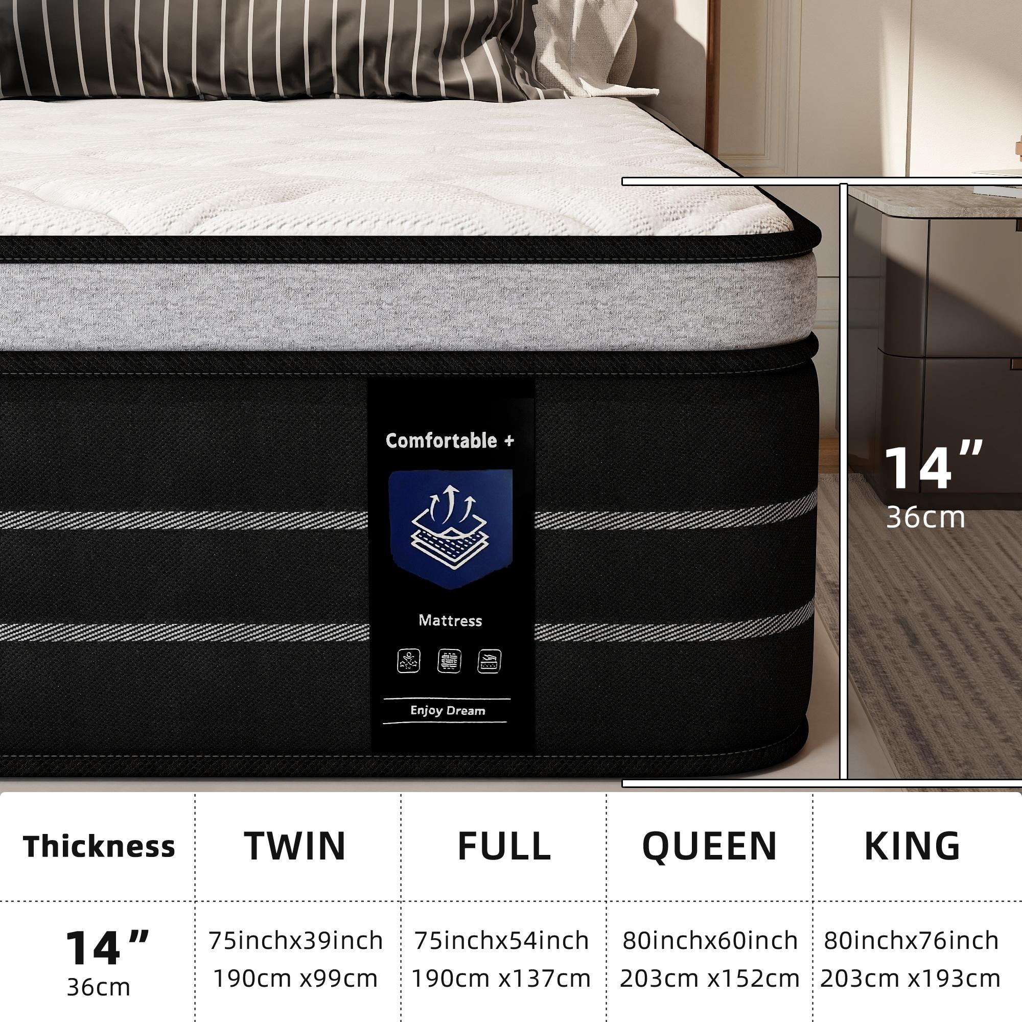 Queen Mattress 12/14 Inch Hybrid Mattress in a Box T/F/Q/K Size Medium Firm Memory Foam Skin-Friendly Back Pain Relief Easy Setup Sweet Dream Bedding Queen Mattress 12/14 Inch Hybrid Mattress in a Box T/F/Q/K Size Medium Firm Memory Foam Skin-Friendly Back Pain Relief Easy Setup Sweet Dream Bedding