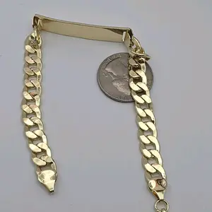 Cuban Link Fashion Bracelet 10mm ID Bracelet with Engraving Option Leave a Message for Name or Go Plain Personalized Jewelry Elegant