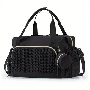 Large Capacity Travel Diaper Bag with Pacifier Pouch, Multi-Functional Travel Storage Bag for Mom and Dad, Quilted Baby bag with Inside Insulated pockets, Hospital bag for New Born Baby, Baby Essentials, Multifunctional Diaper Bag, Size 45x23x30 Cm