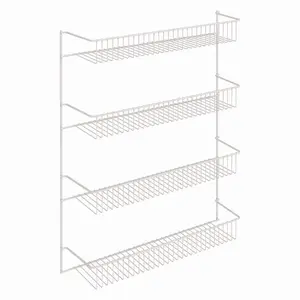 White 4-Tier Metal Storage Shelf – 19" Wide Heavy-Duty Rack for Closet, Pantry & Room Organization