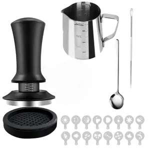 21-Piece Coffee Tool Set, Adjustable Espresso Tamper, Measuring Latte Art Cup, Manual Coffee Press Powder Doser, Essential Brewing Kit, Coffee Making Tool