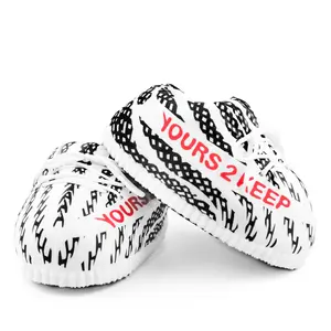 Yours 2 Keep Black and White Sneaker Slippers One Size Fits Most Holiday Gift Winter Winter Shoe Footwear flexible party